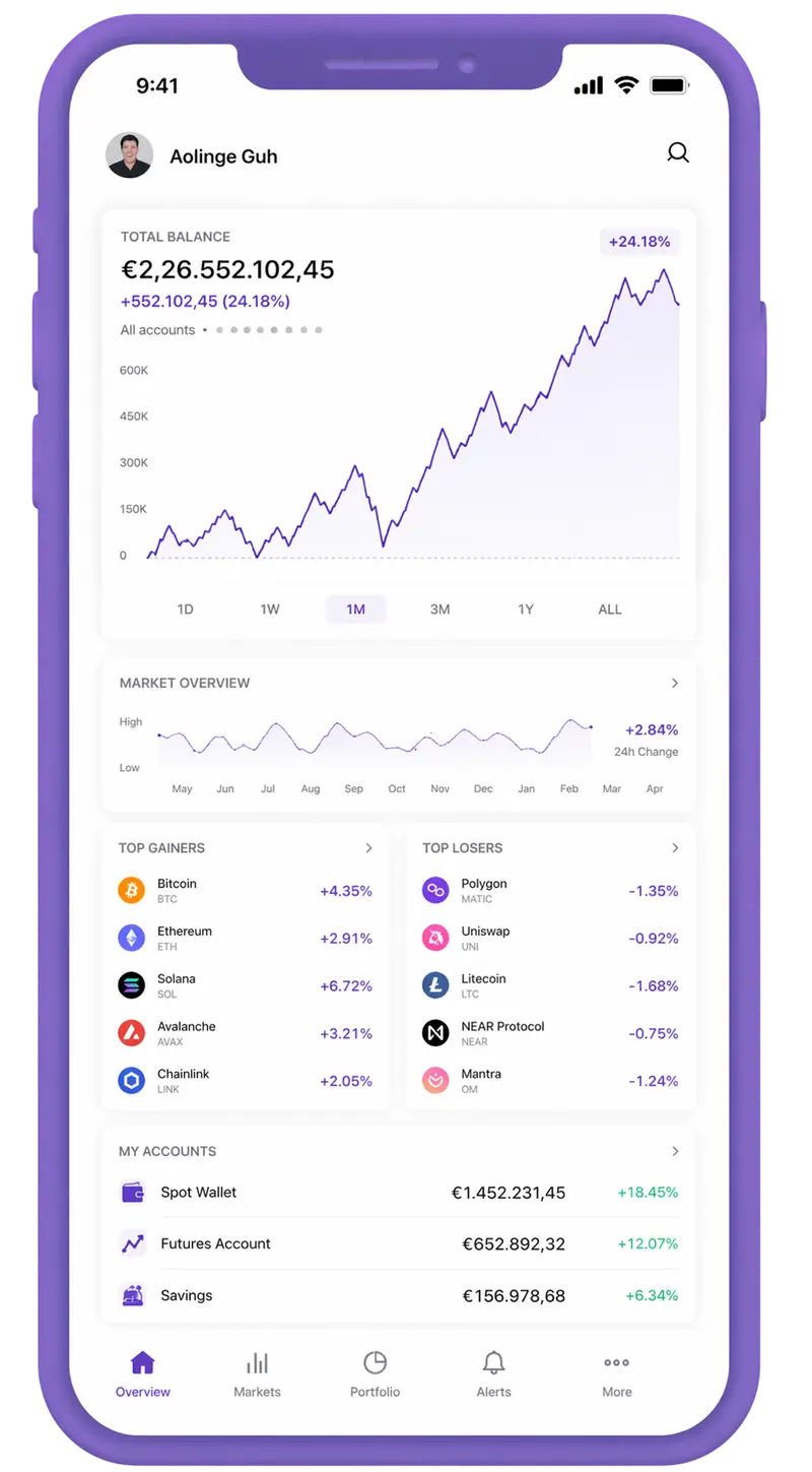 Stakemoor Equity mobile app showing portfolio overview